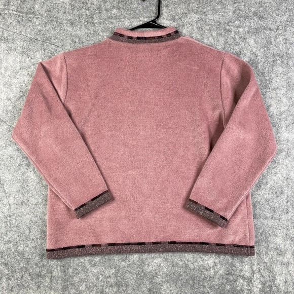 Vtg E.M.I. Sportswear Woman's XL Mockneck Sweater Floral Embroidered USA Made - Picture 8 of 8